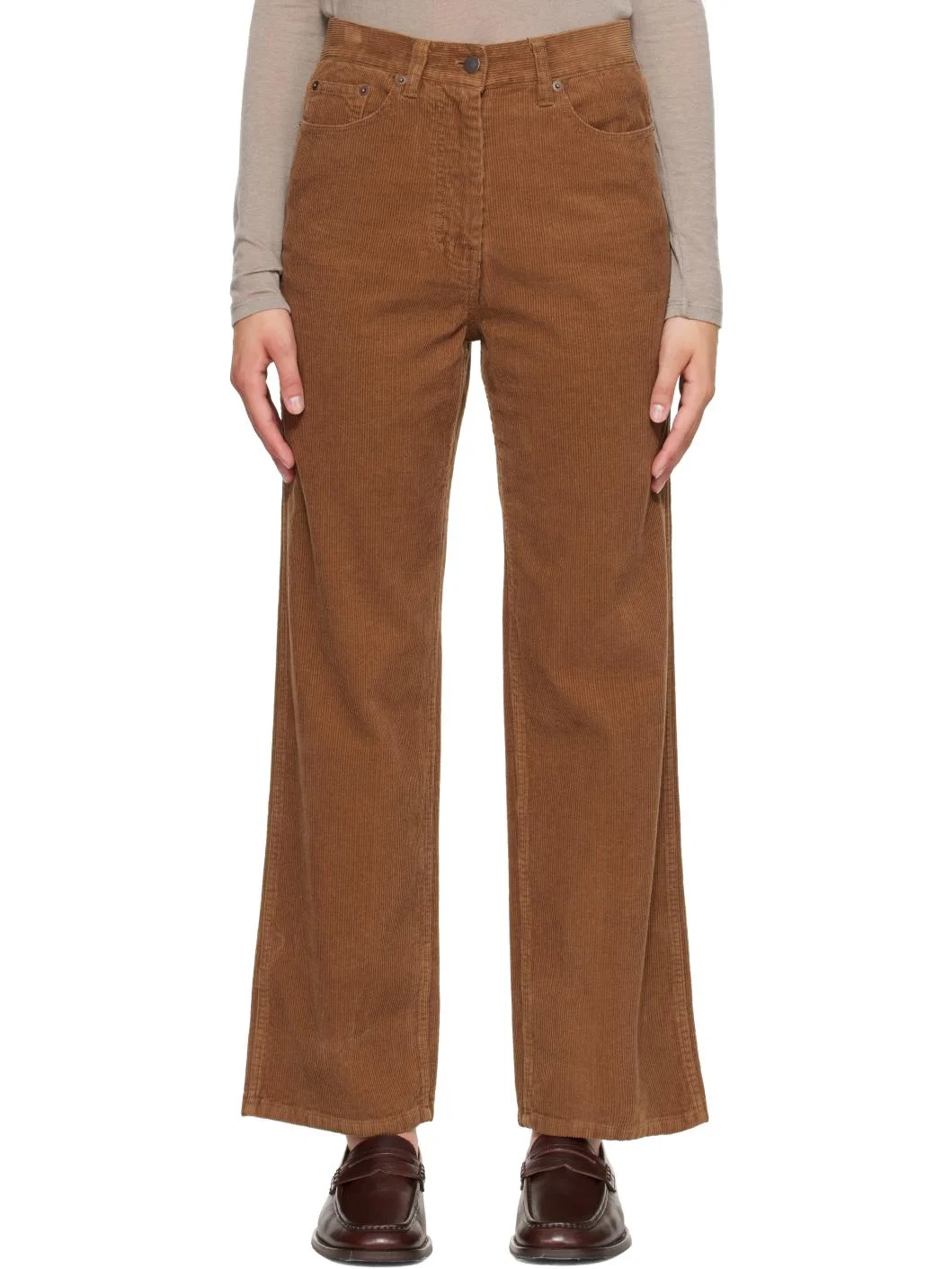 Tan Cocoon Corduroy Trousers - 1