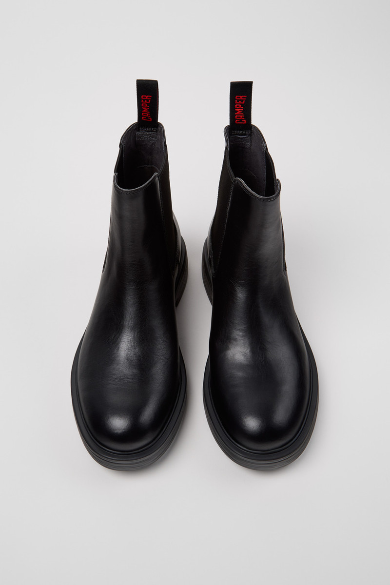 Black Leather Ankle Boots for Men. 4