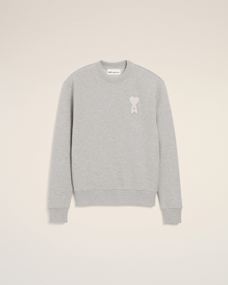 GREY COTTON KNITTED AMI DE COEUR SWEATSHIRT 1