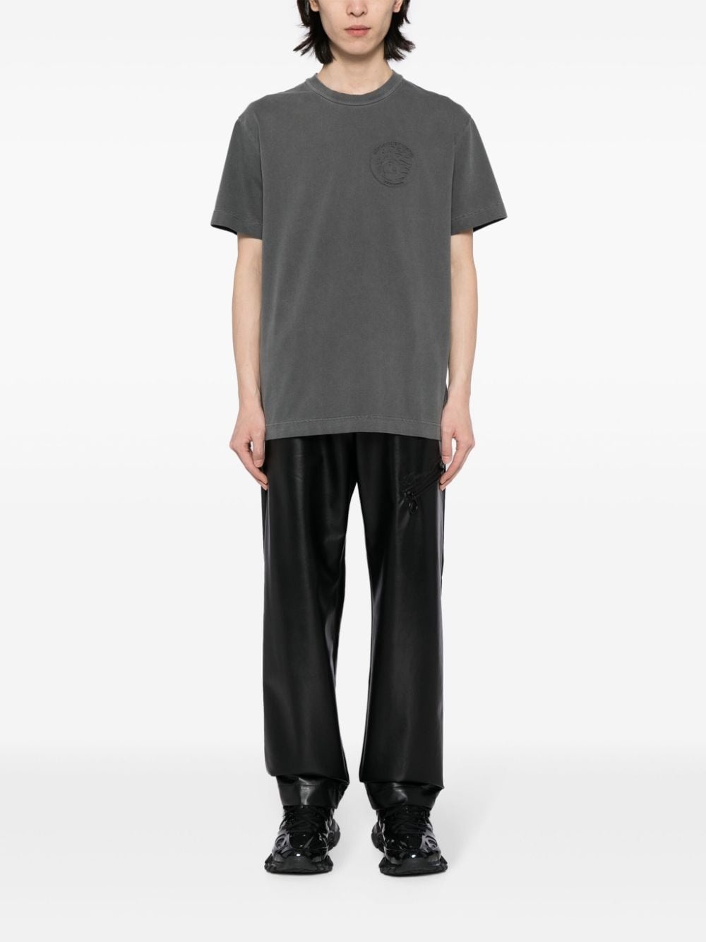 statue of liberty-embossed crew neck T-shirt - 2