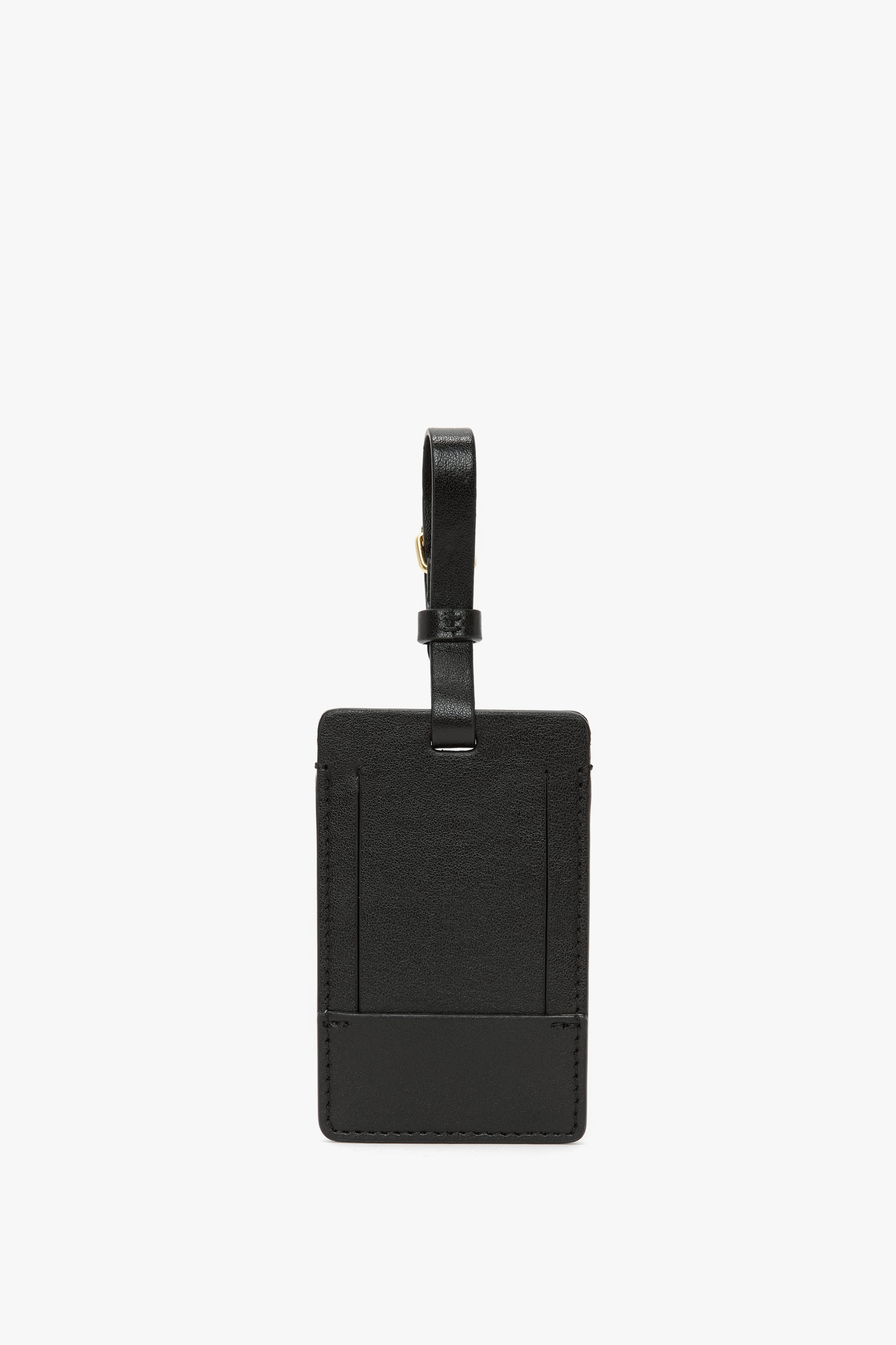 Luggage Tag In Black Smooth Leather - 2