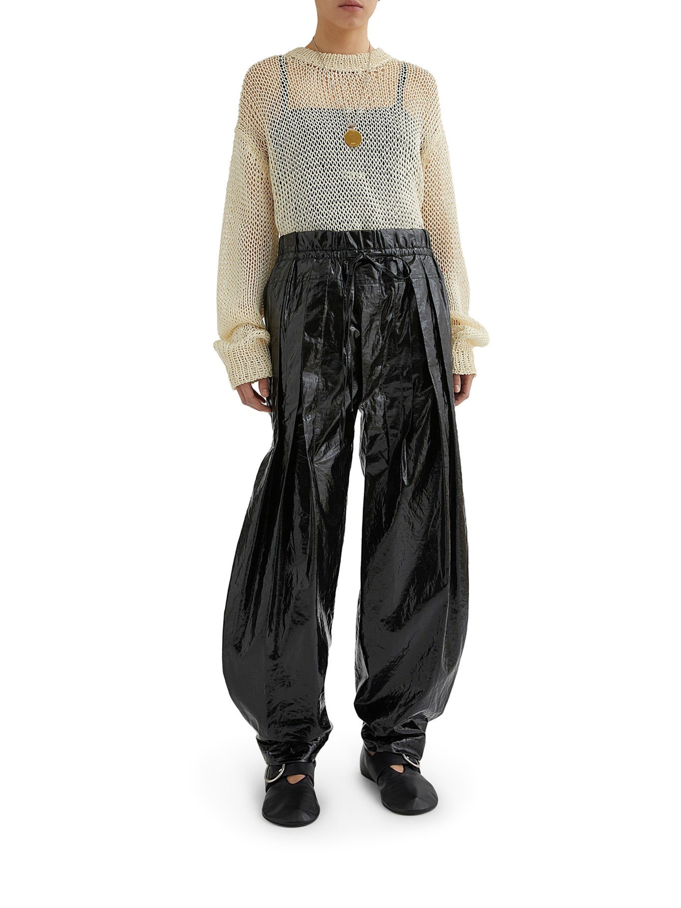 CREWNECK SWEATER IN OPENWORK SILK - 1