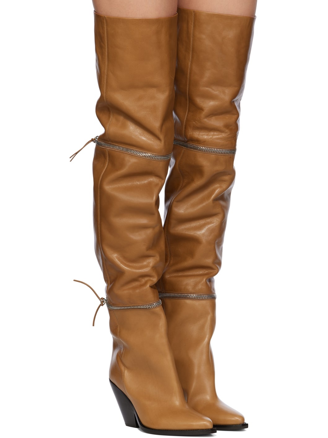Tan Lelodie Tall Boots - 4
