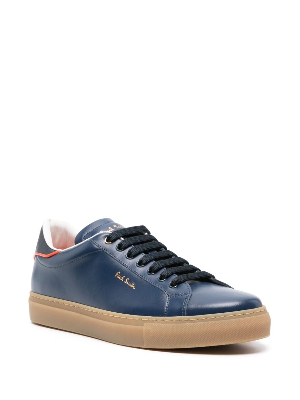 logo-stamp leather sneakers - 2