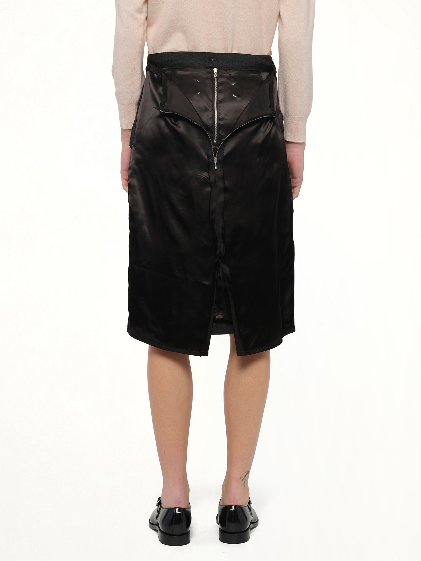 Midi Skirt in Carbon Melange/Black - 5