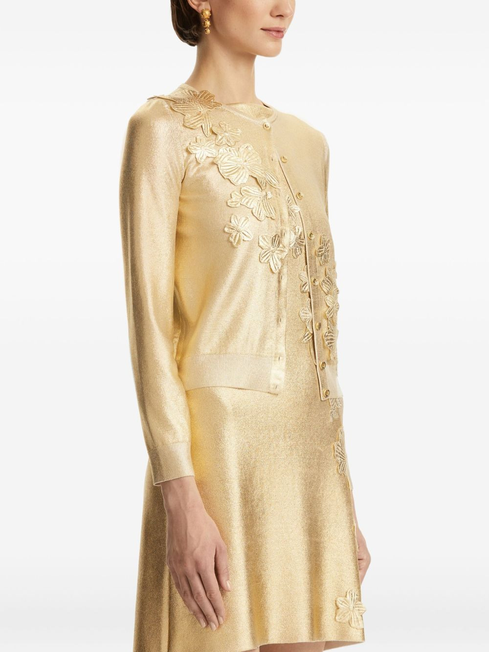 embellished button-up cardigan - 4