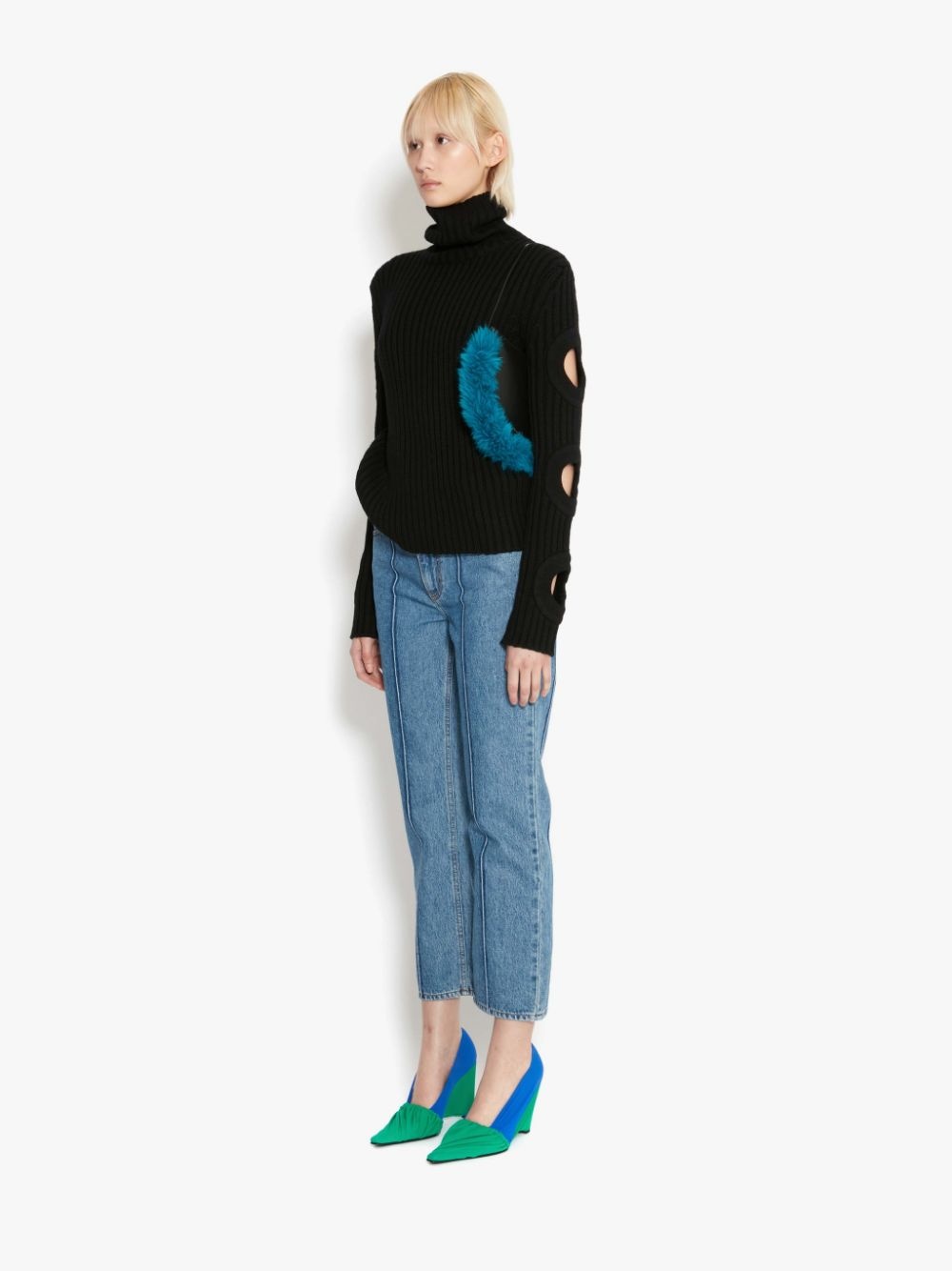 CUT OUT SLEEVE TURTLENECK JUMPER - 3