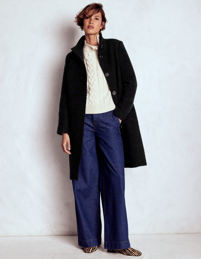 Funnel Neck Coat-Black 5