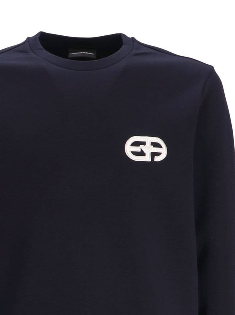 EMPORIO ARMANI logo-patch long-sleeve sweatshirt outlook