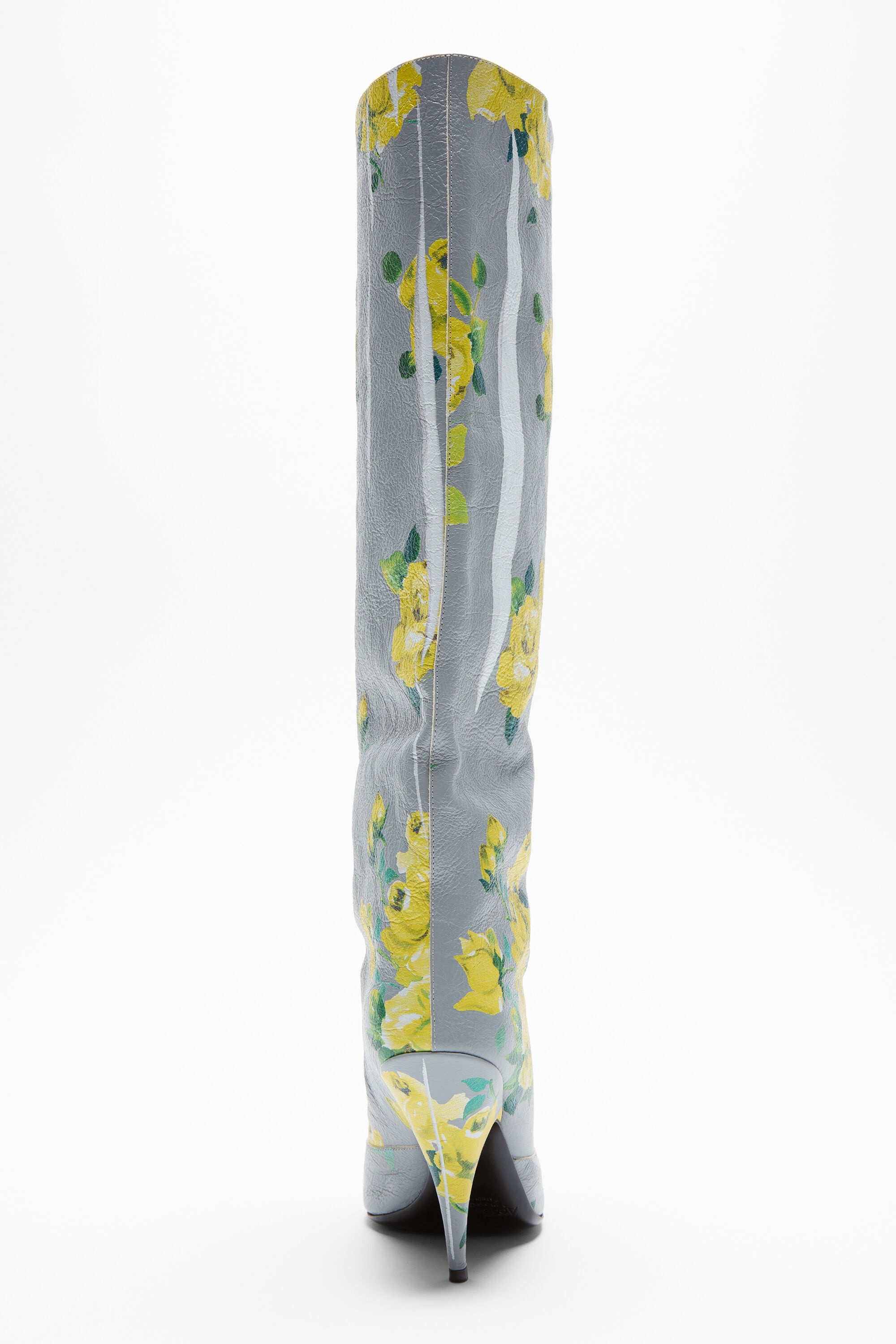 Leather boots open toe - Yellow/grey - 5