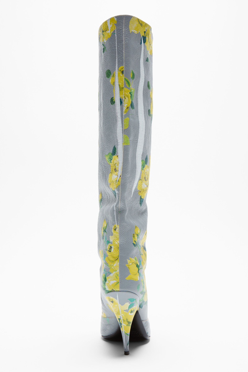 Leather boots open toe - Yellow/grey 5