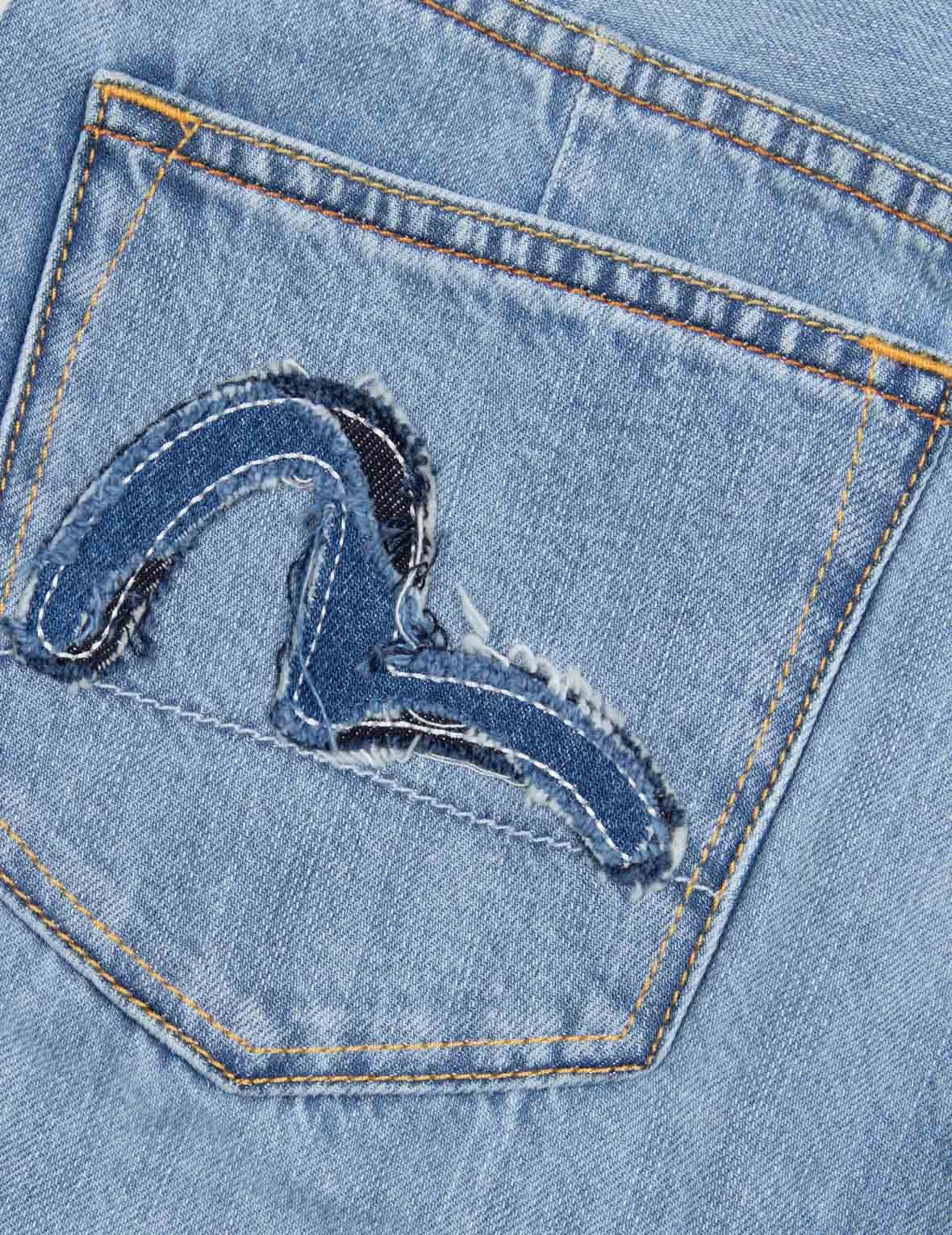 SEAGULL APPLIQUE EMBROIDERY TAPER JEANS - 7
