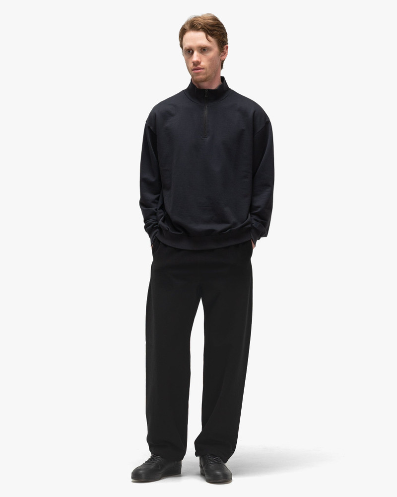 AURALEE Elastic High Gauge Sweat Half Zip P/O Ink Black outlook