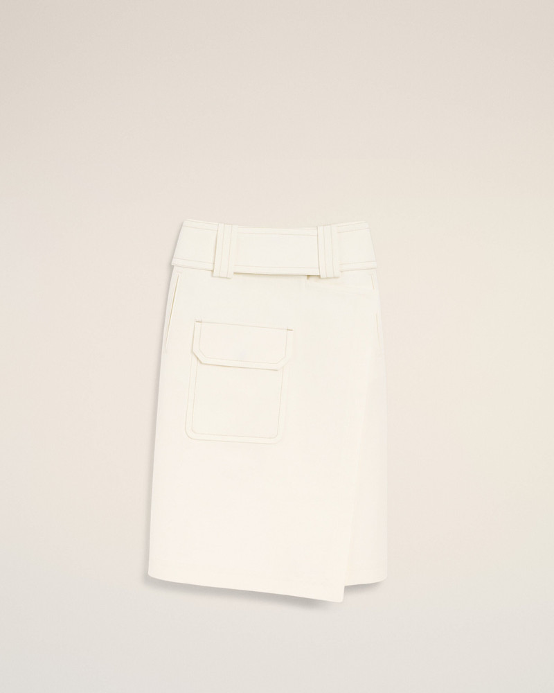 WHITE COTTON WRAP SKIRT 1