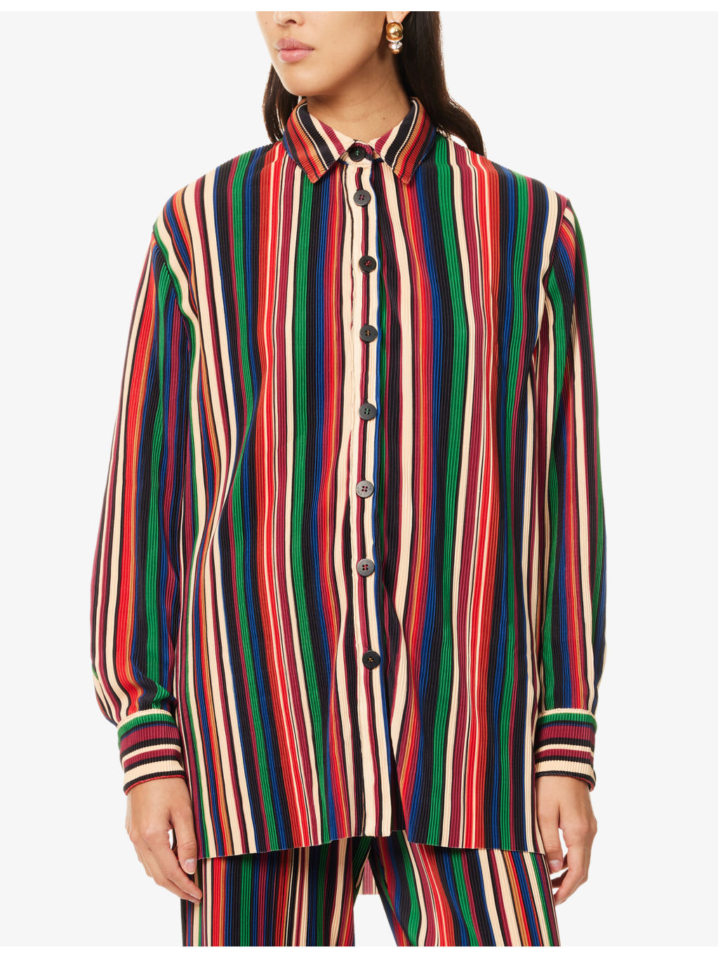 Pipa Stripes Pleated Woven Shirt - 3