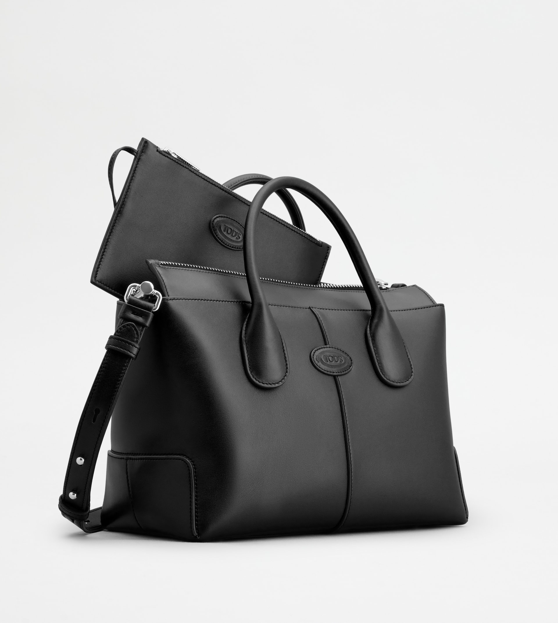 TOD'S DI BAG IN LEATHER SMALL - SPECIAL VERSION - BLACK - 3