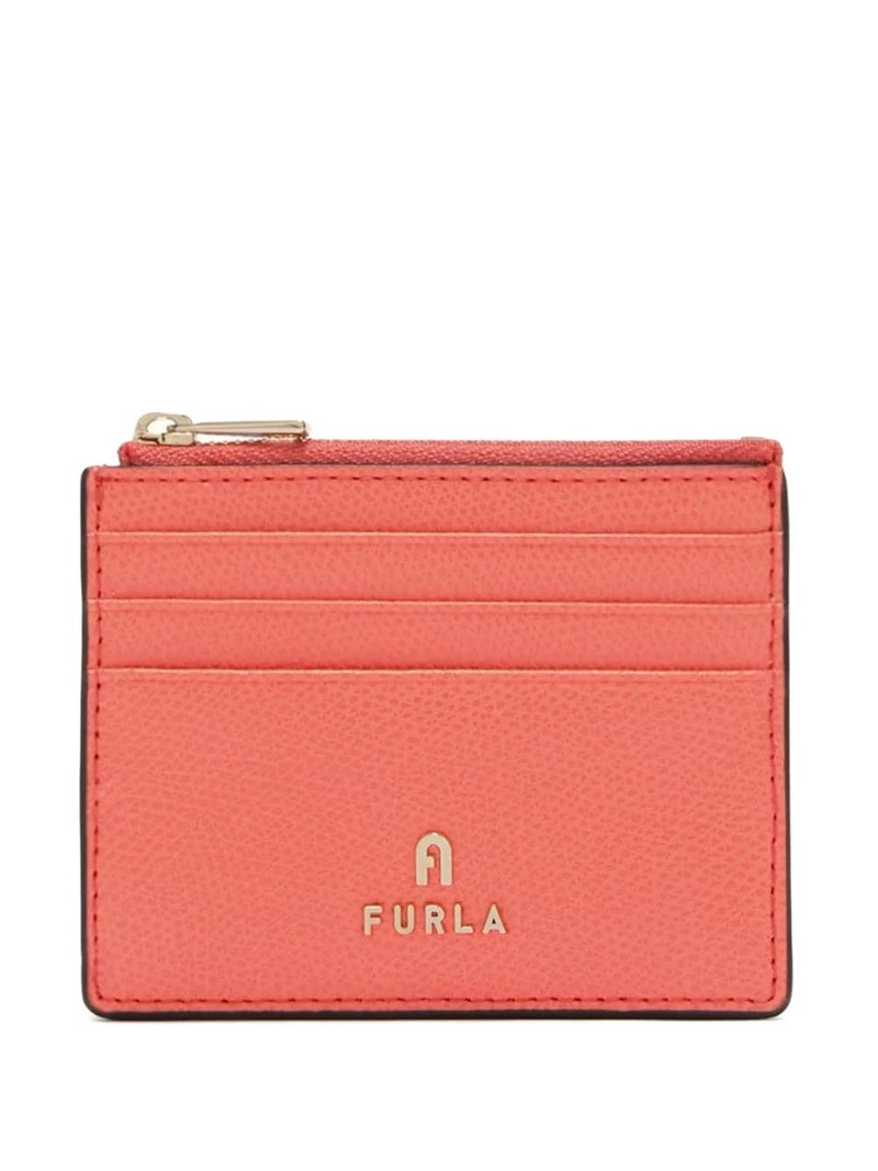 Camelia textured logo card case wallet 1