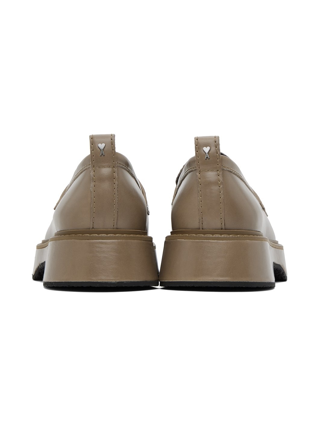 Brown Square Toe Loafers - 2