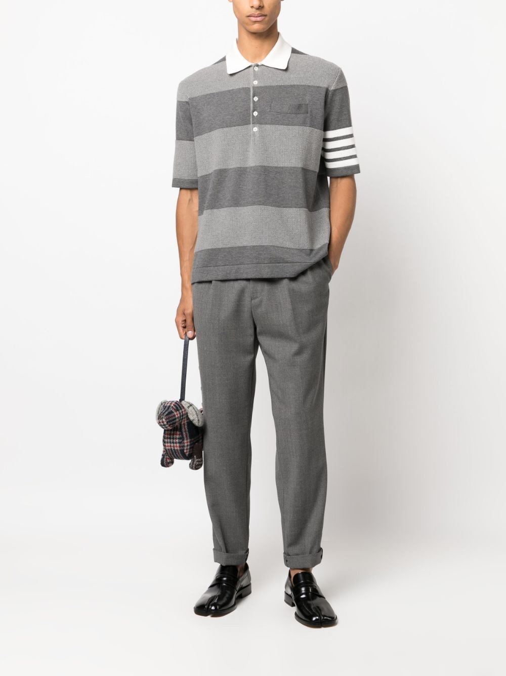 4-Bar stripe knitted polo shirt - 2