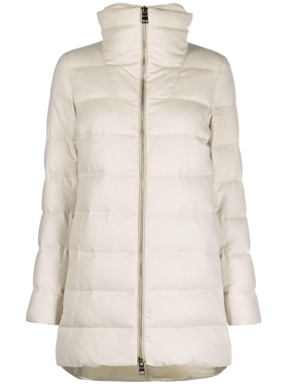 padded zip-fastening coat - 1