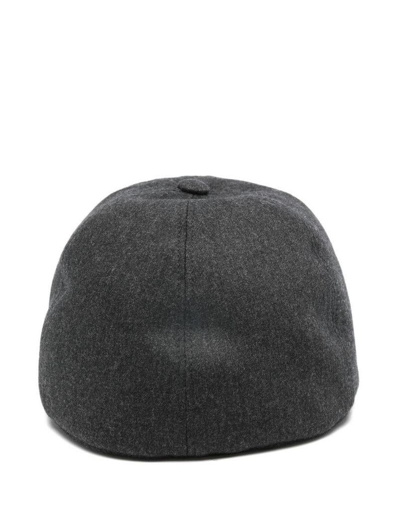 CORNELIANI melange dark grey emblem cap outlook