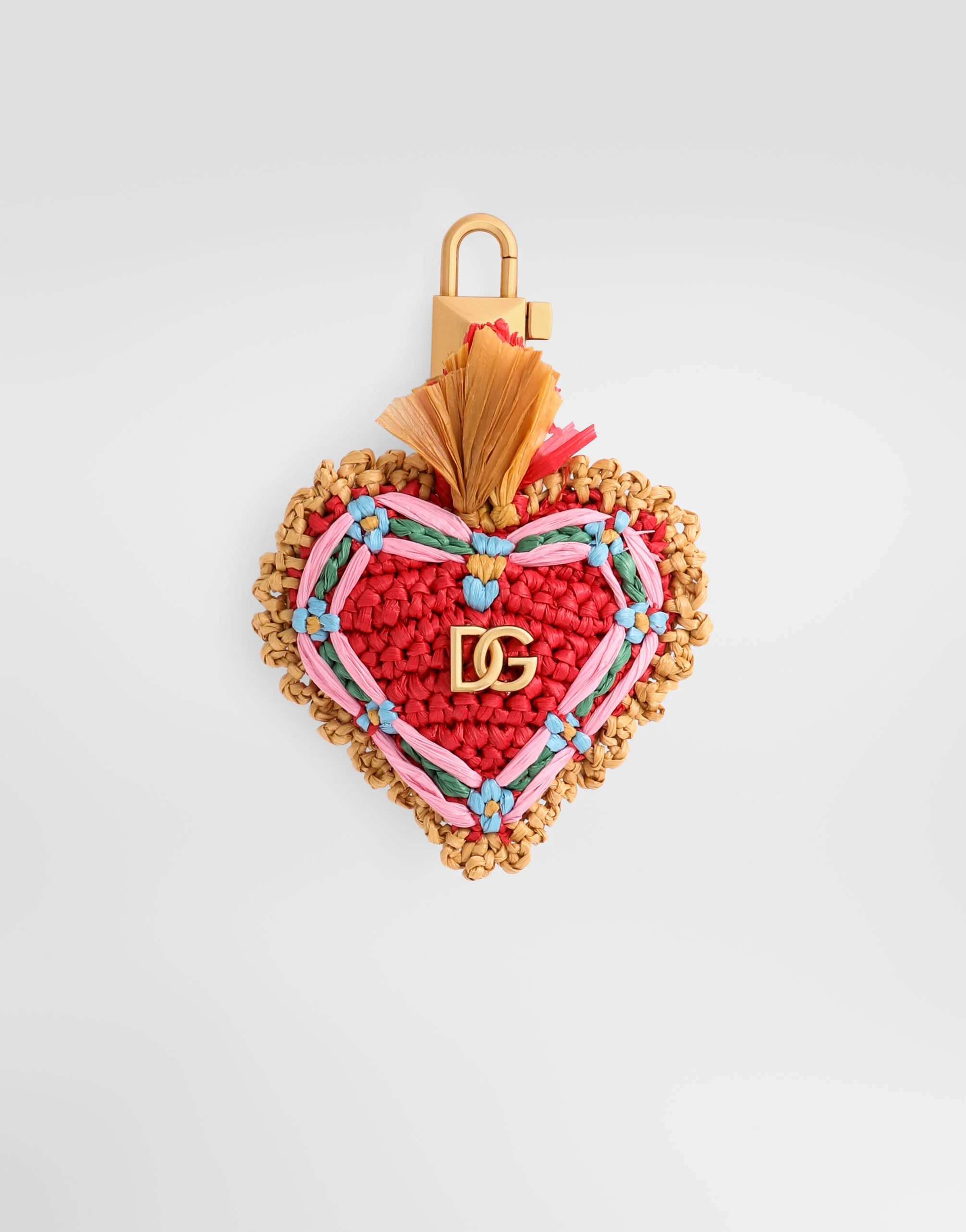 Keyring with raffia charm - 1