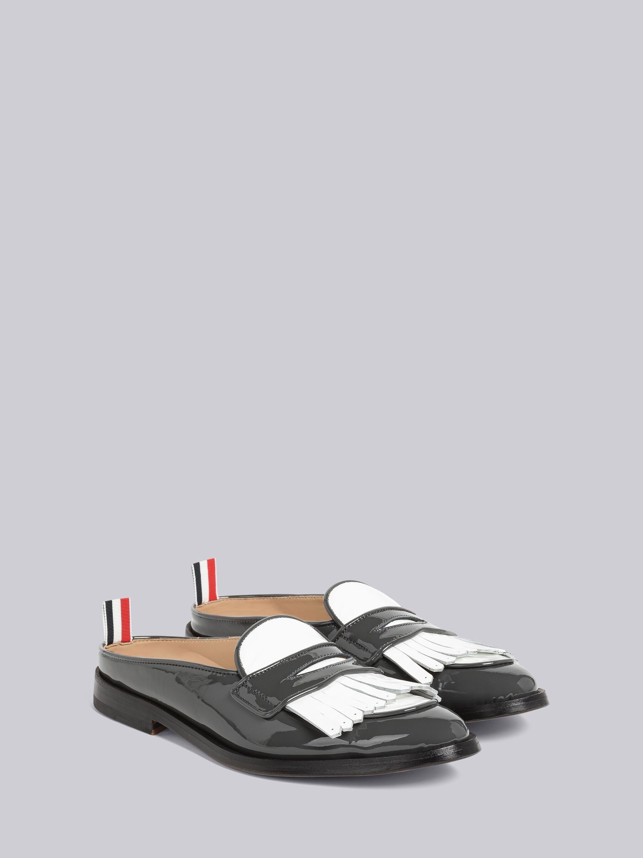 Soft Patent Kilt Varsity Penny Loafer Mule - 3