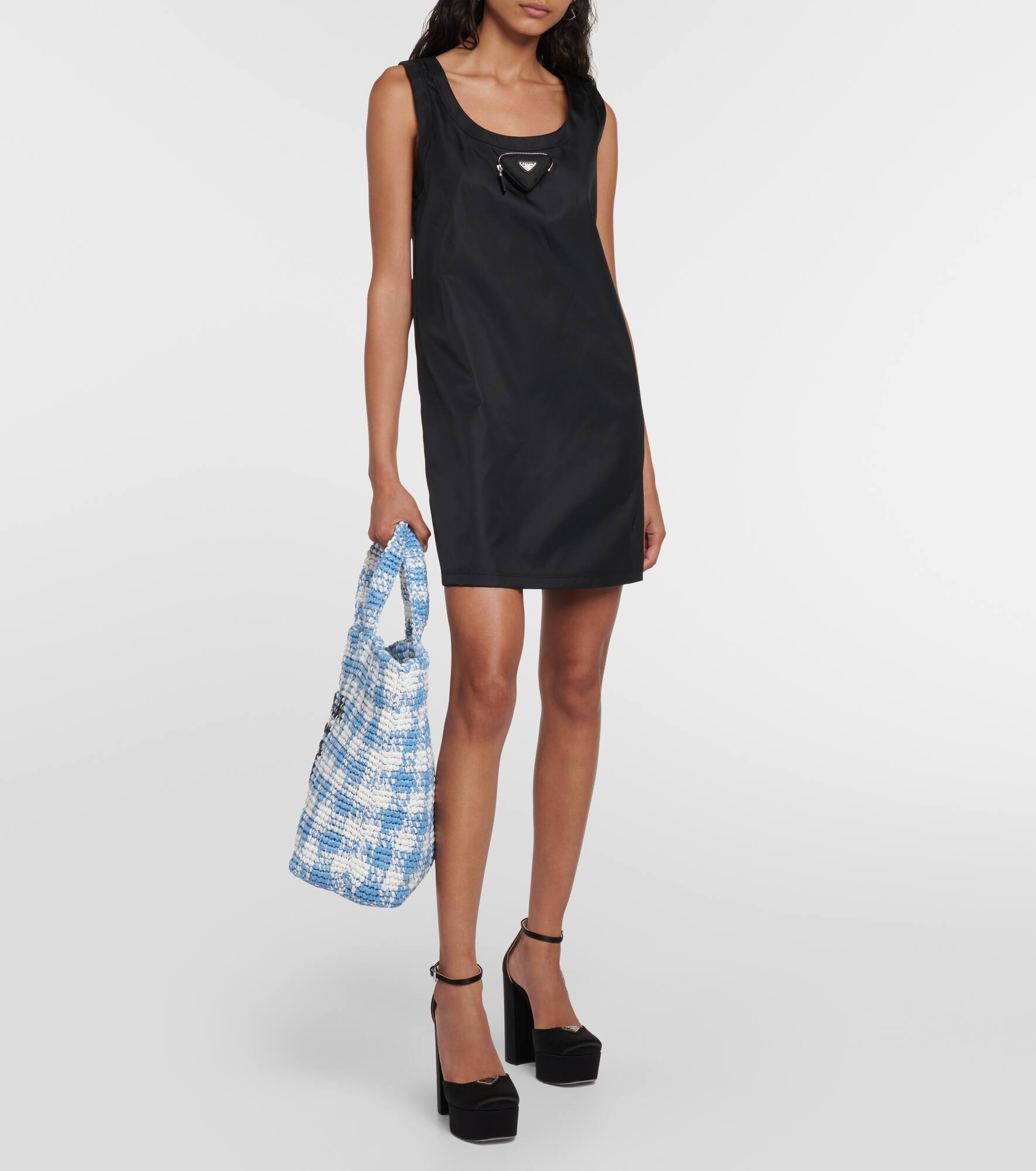 Logo raffia-effect shopper - 5