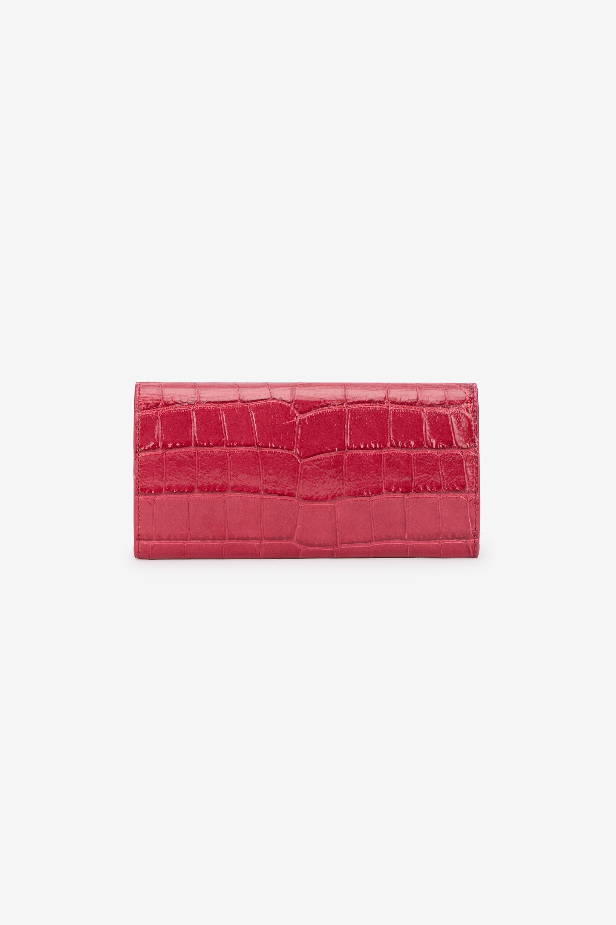 Crocodile-Effect Flap Wallet - 2