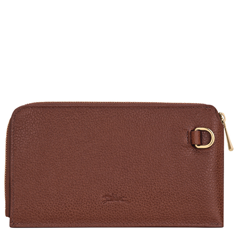 Longchamp Le Foulonné Pouch Coffee - Leather outlook