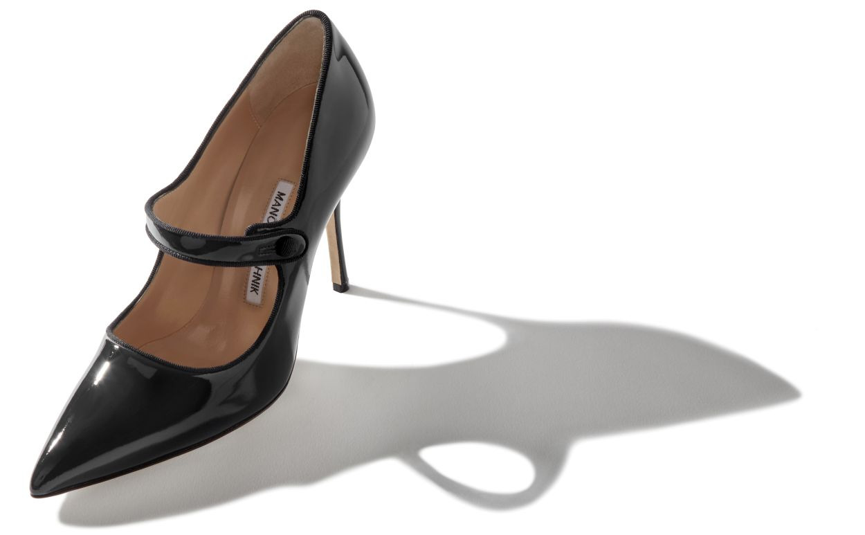 Black Patent Leather Pointed Toe Pumps - 2
