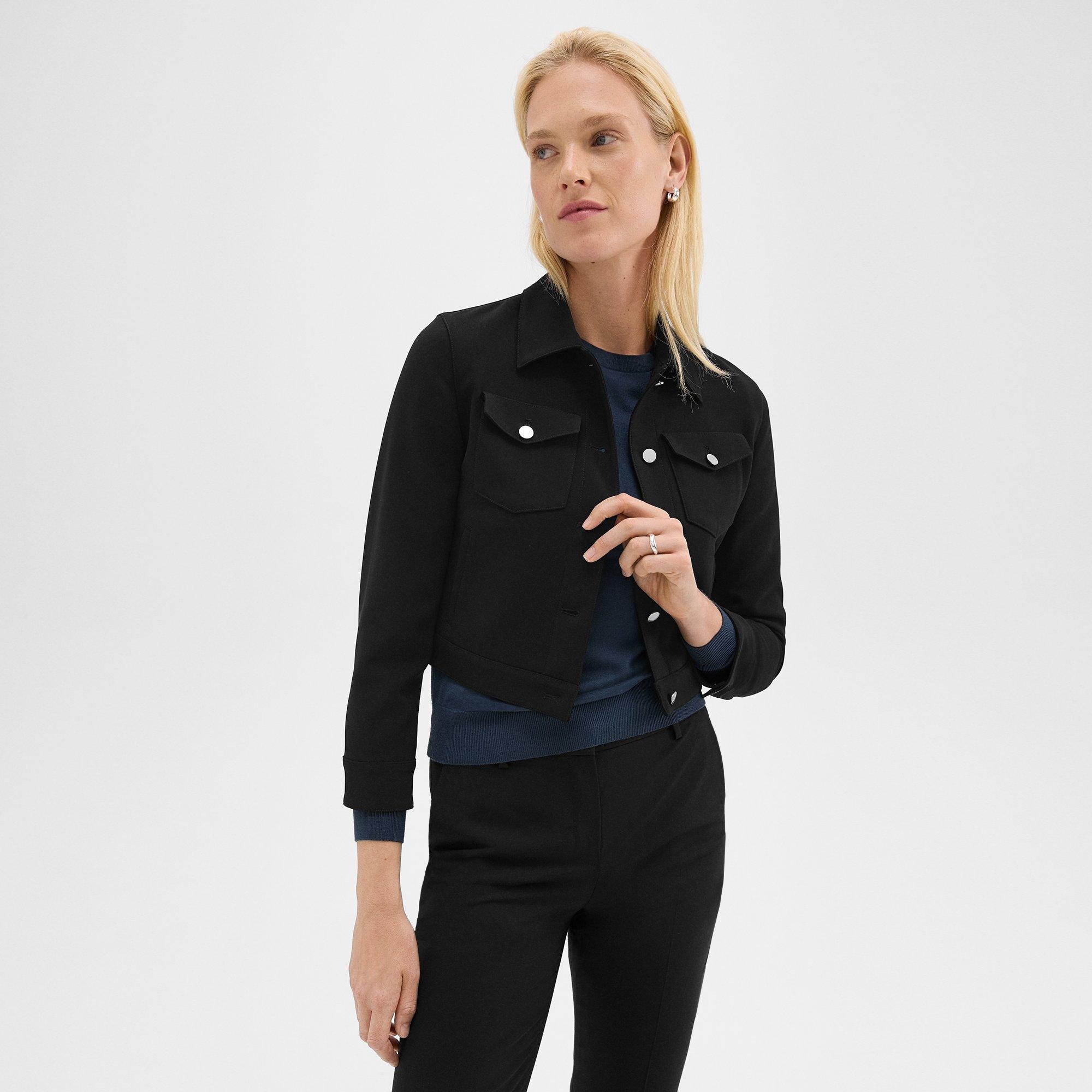 Shrunken Trucker Jacket in Admiral Crepe - 3