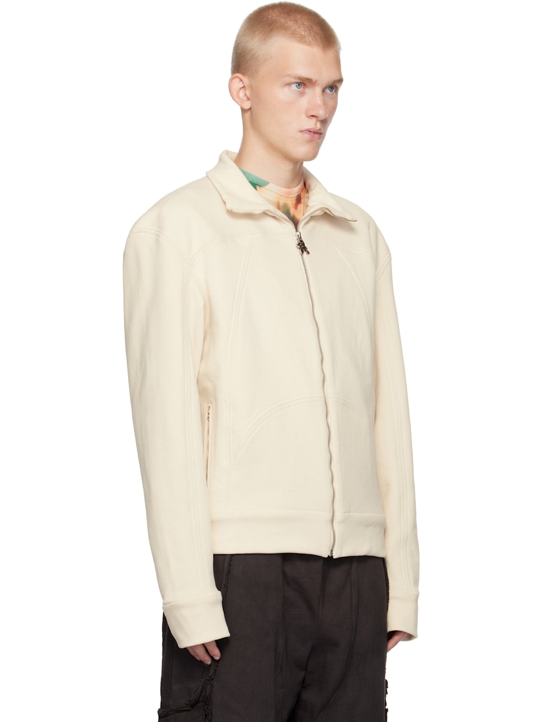 SSENSE Exclusive Beige Undyed Lorrelle Zip-Up Jacket - 2