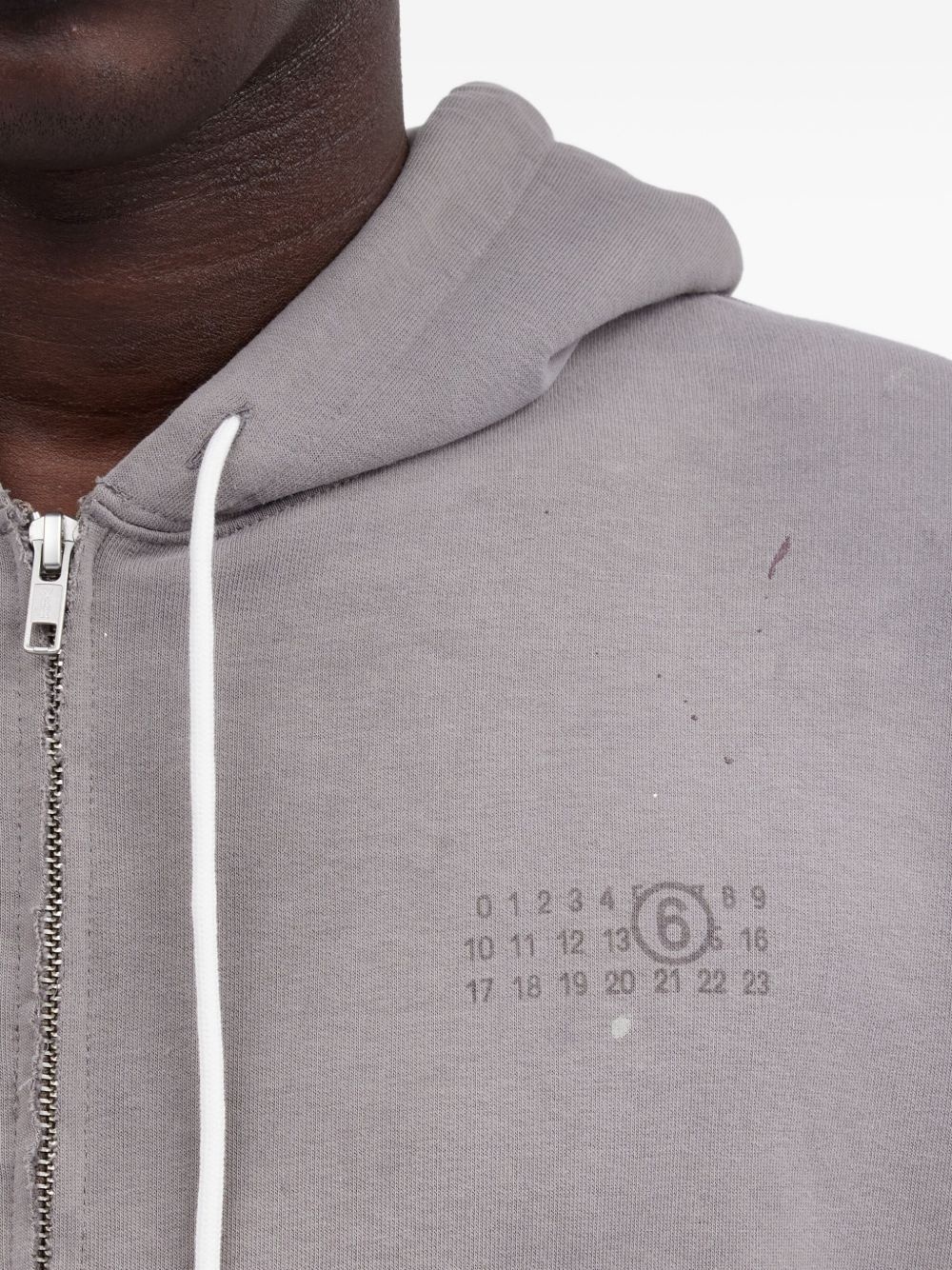 Numbers-motif hoodie - 7