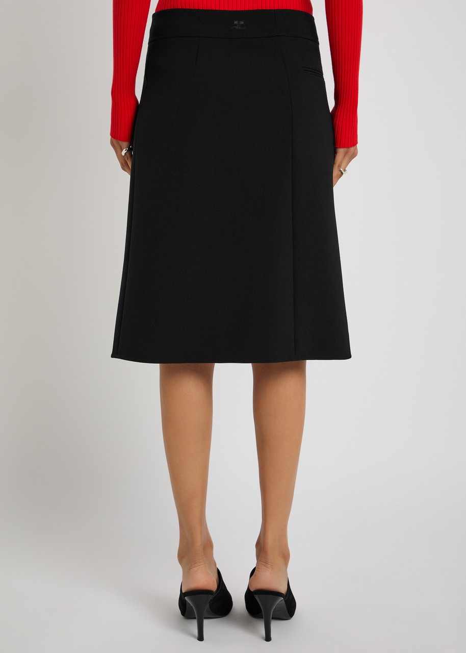 Courrèges Zipped Heritage Crepe Midi Skirt - 3