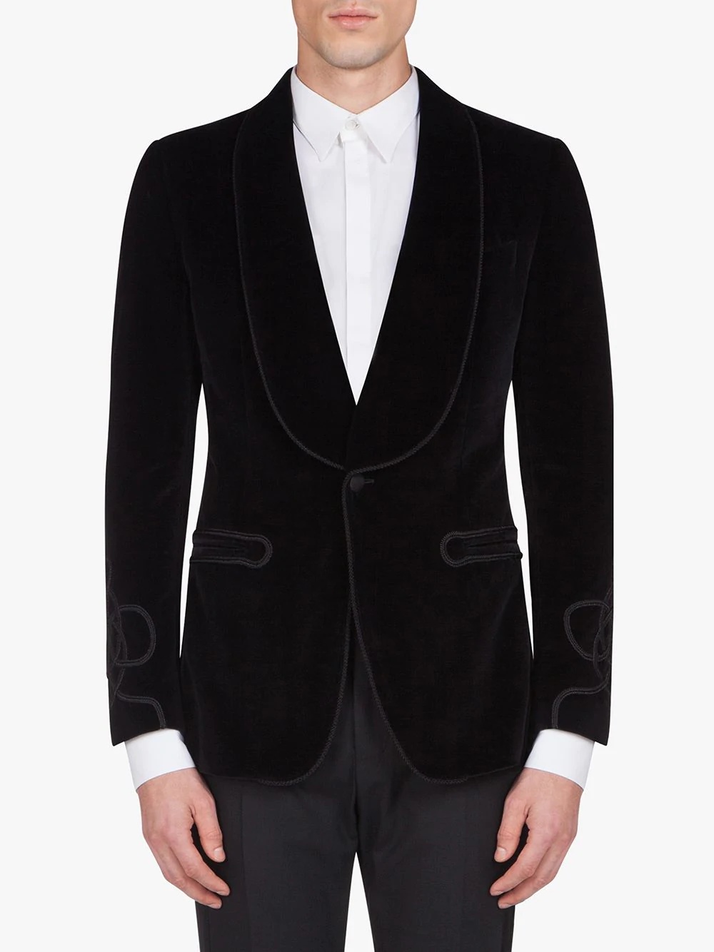 single-breasted tailored tuxedo blazer - 3