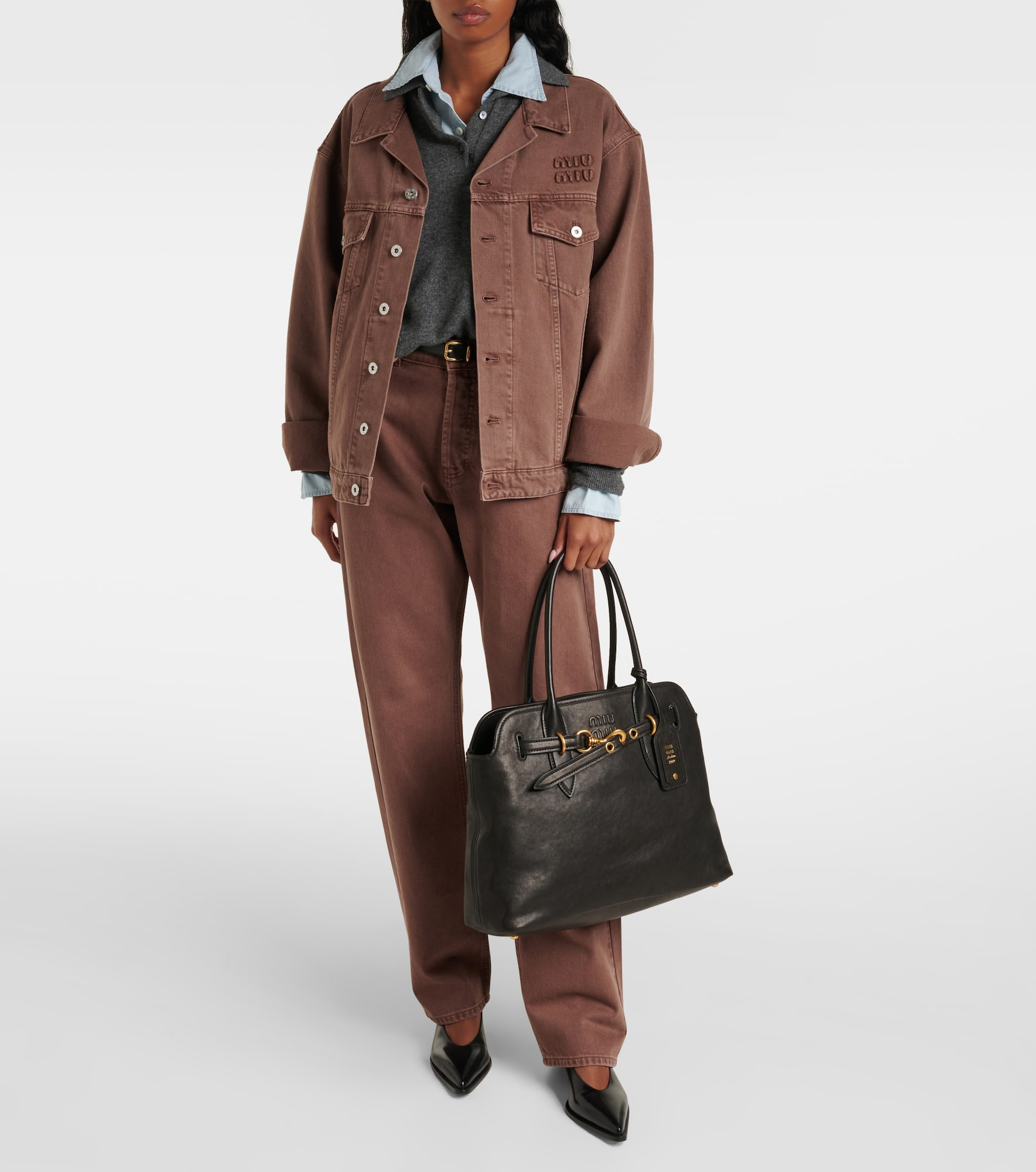 Aventure Medium leather tote bag - 5