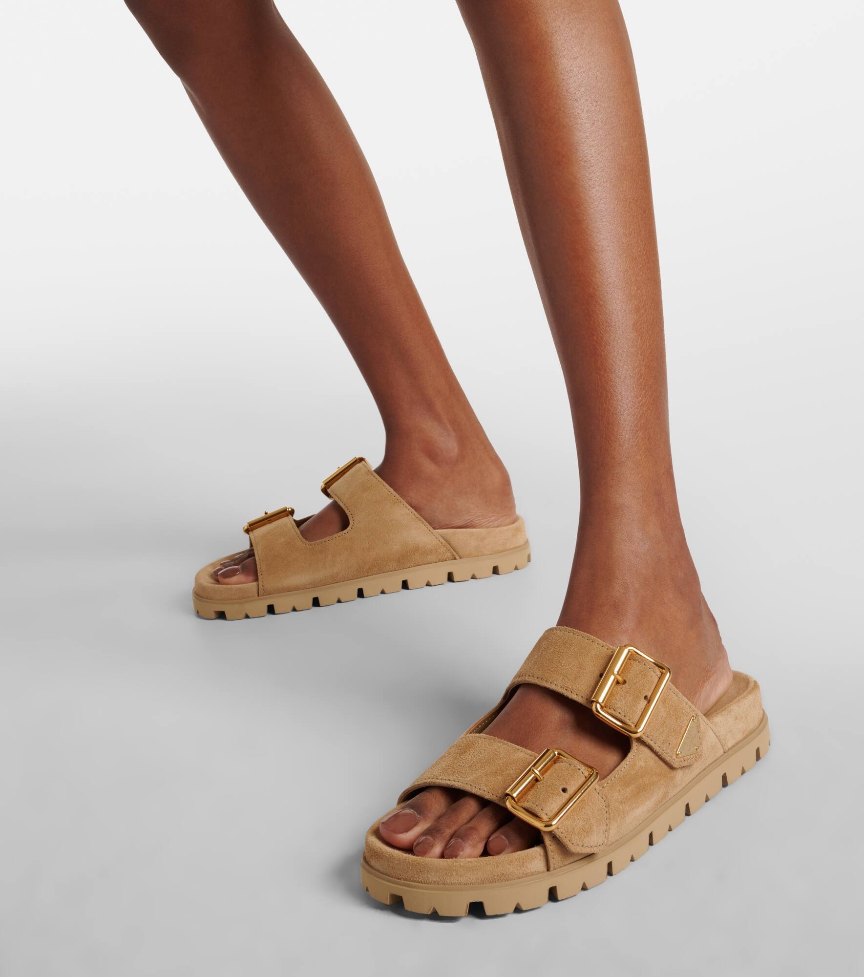 Logo suede sandals - 4