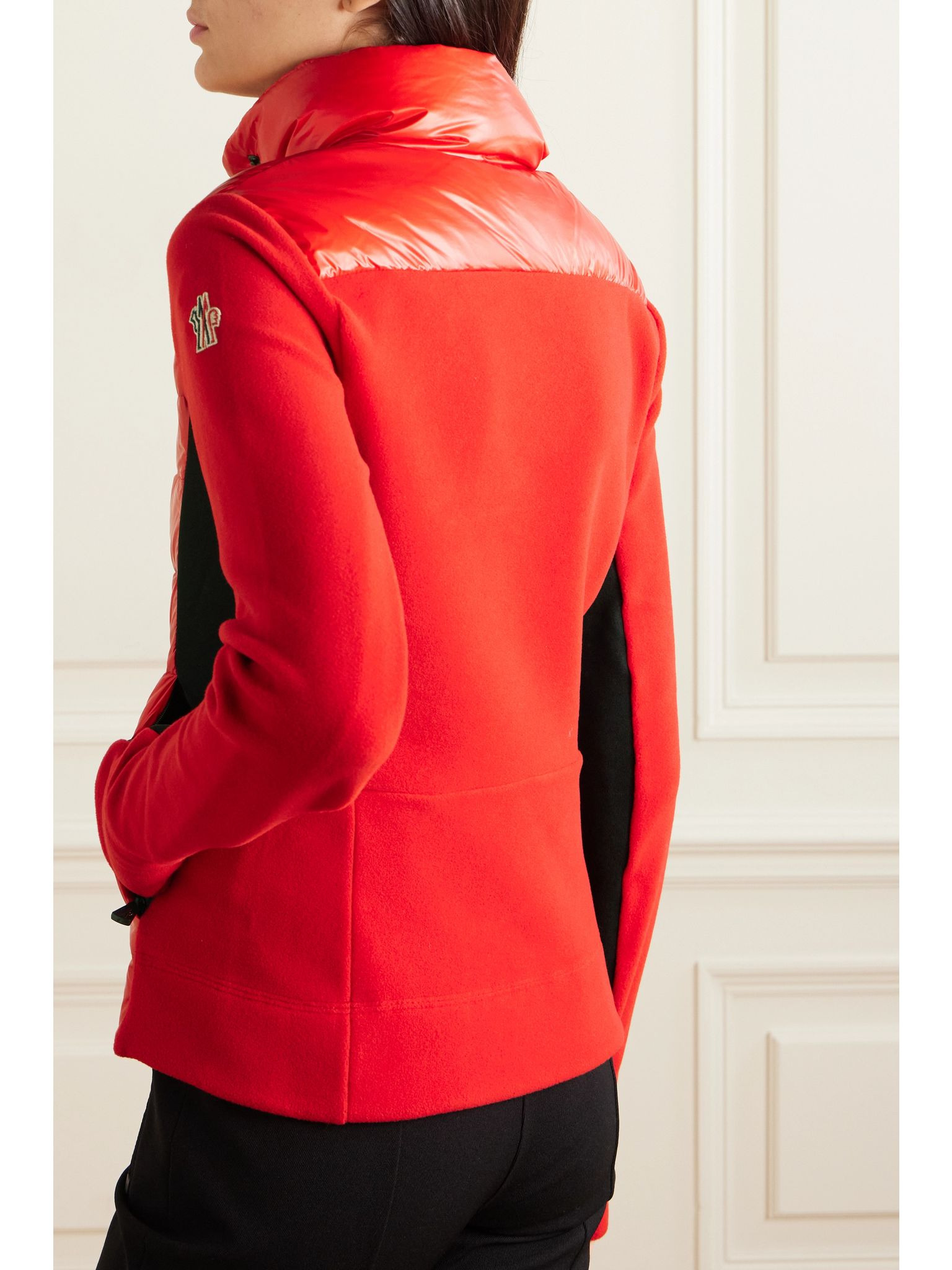 Quilted shell and stretch-jersey down ski jacket Red - 4