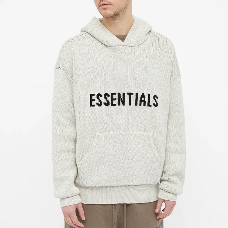 Fear of God Essentials FW21 Knit Logo Hoodie 'Oatmeal' FOG-FW21-101 - 4