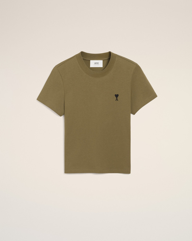GREEN COTTON CROPPED AMI DE COEUR T-SHIRT 1