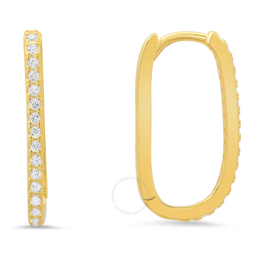 Kylie Harper - Kylie Harper 14k Gold Over Silver 20mm U Shaped CZ Hoop Earrings - 1