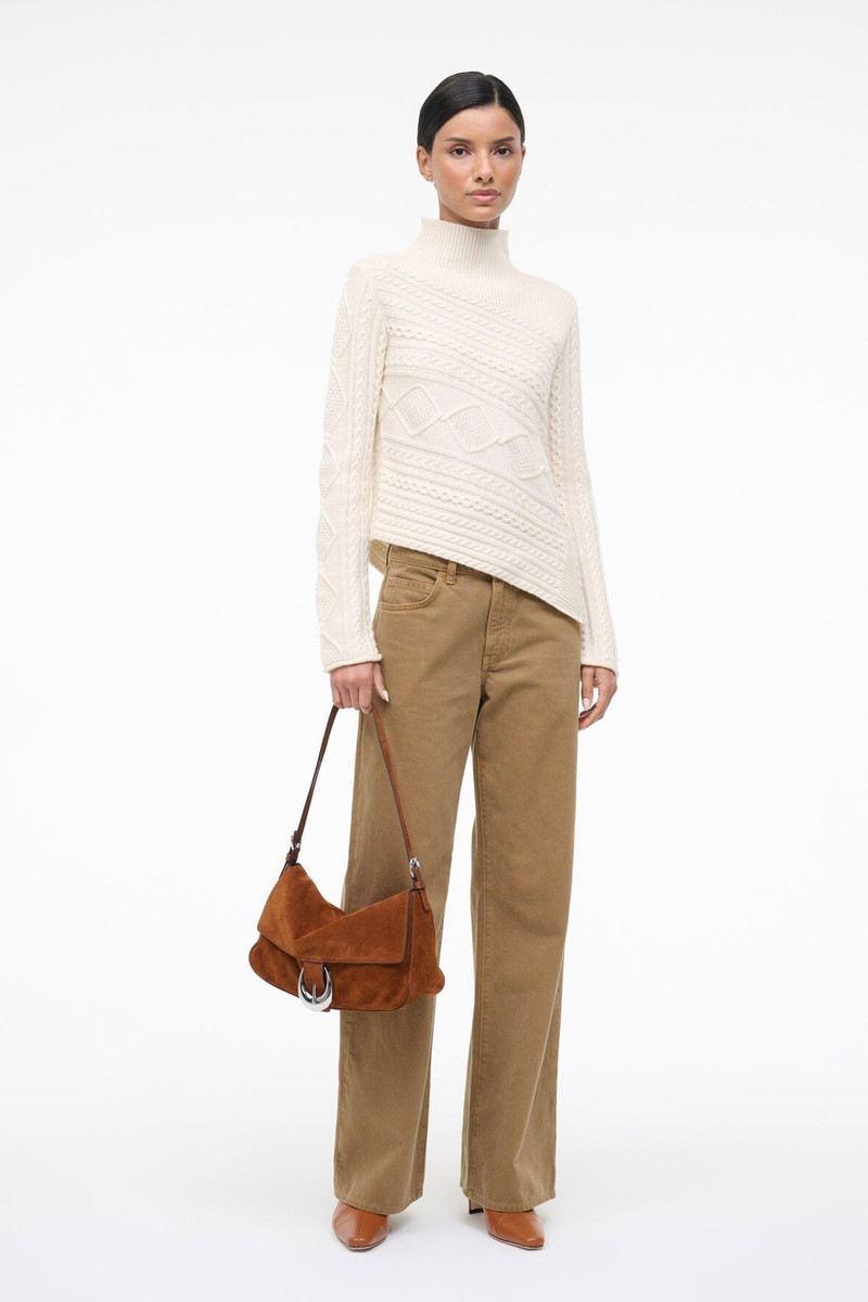 STAUD HARLOW MEDIUM BAG TABAC SUEDE 4