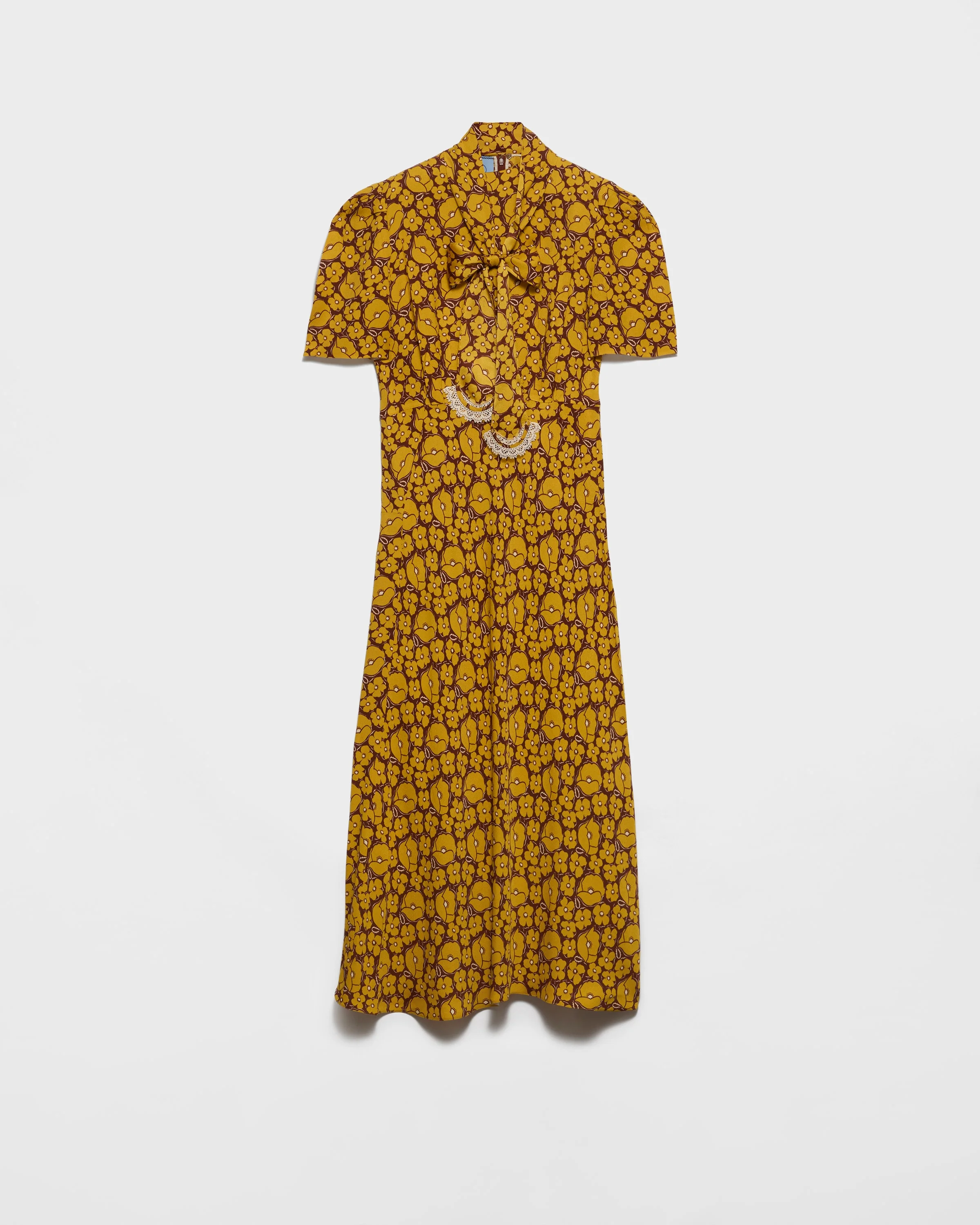 Embroidered printed sable dress - 1