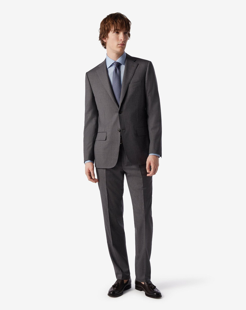 CORNELIANI Charcoal grey 130's super light wool suit outlook