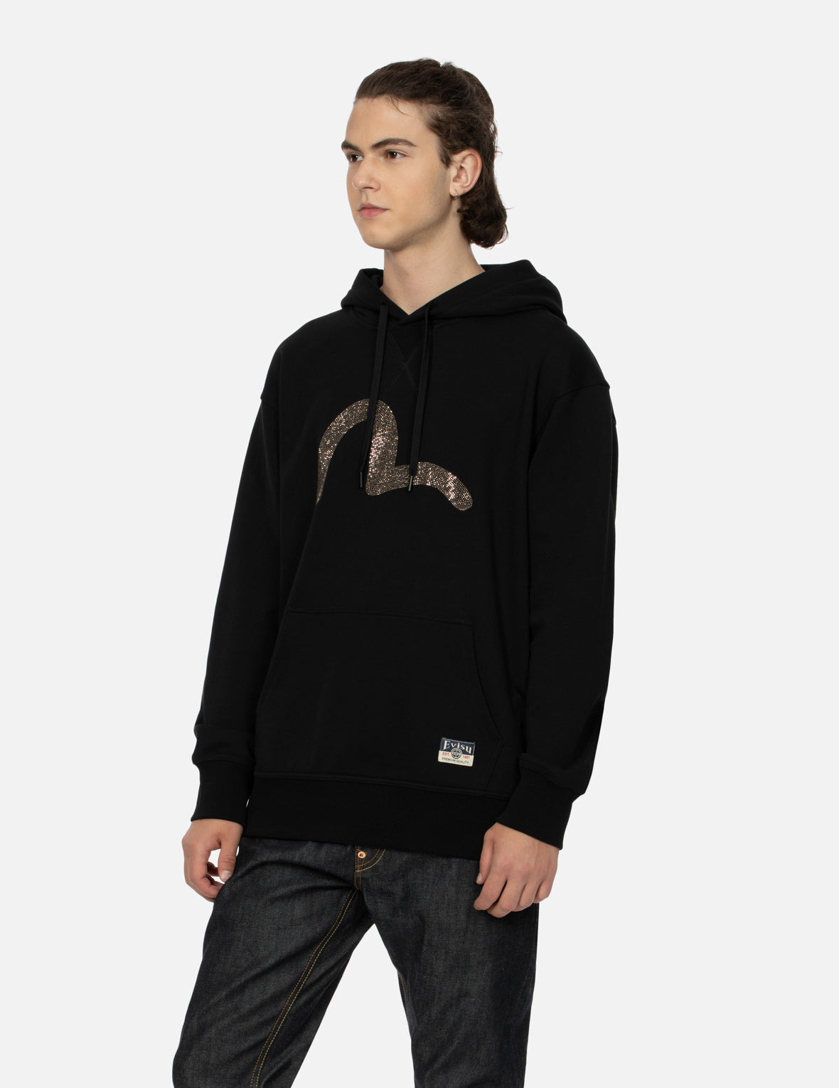 RHINESTONE SEAGULL RELAX FIT HOODIE - 7