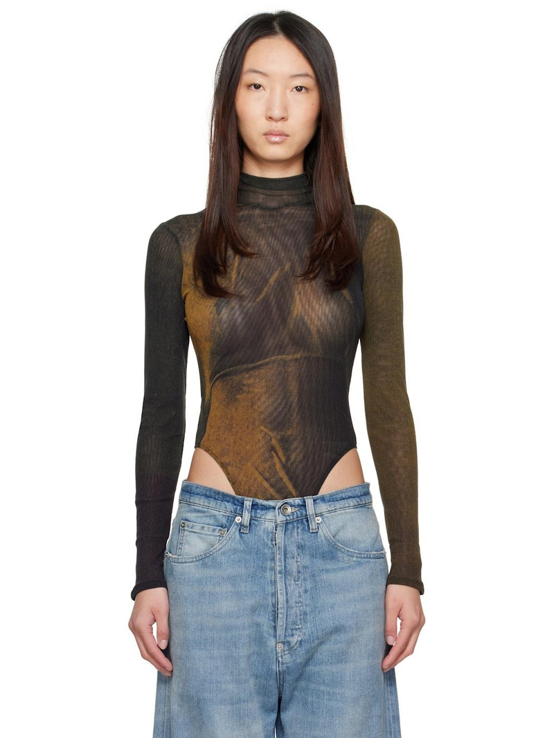 SSENSE Exclusive Green High Neck Printed Acid Water Bodysuit 1
