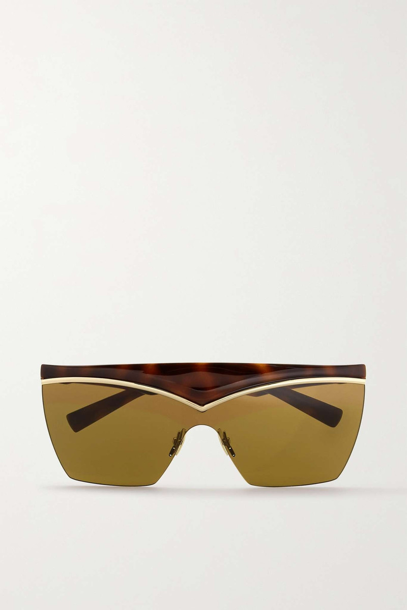 D-frame gold-tone and tortoiseshell acetate sunglasses - 1