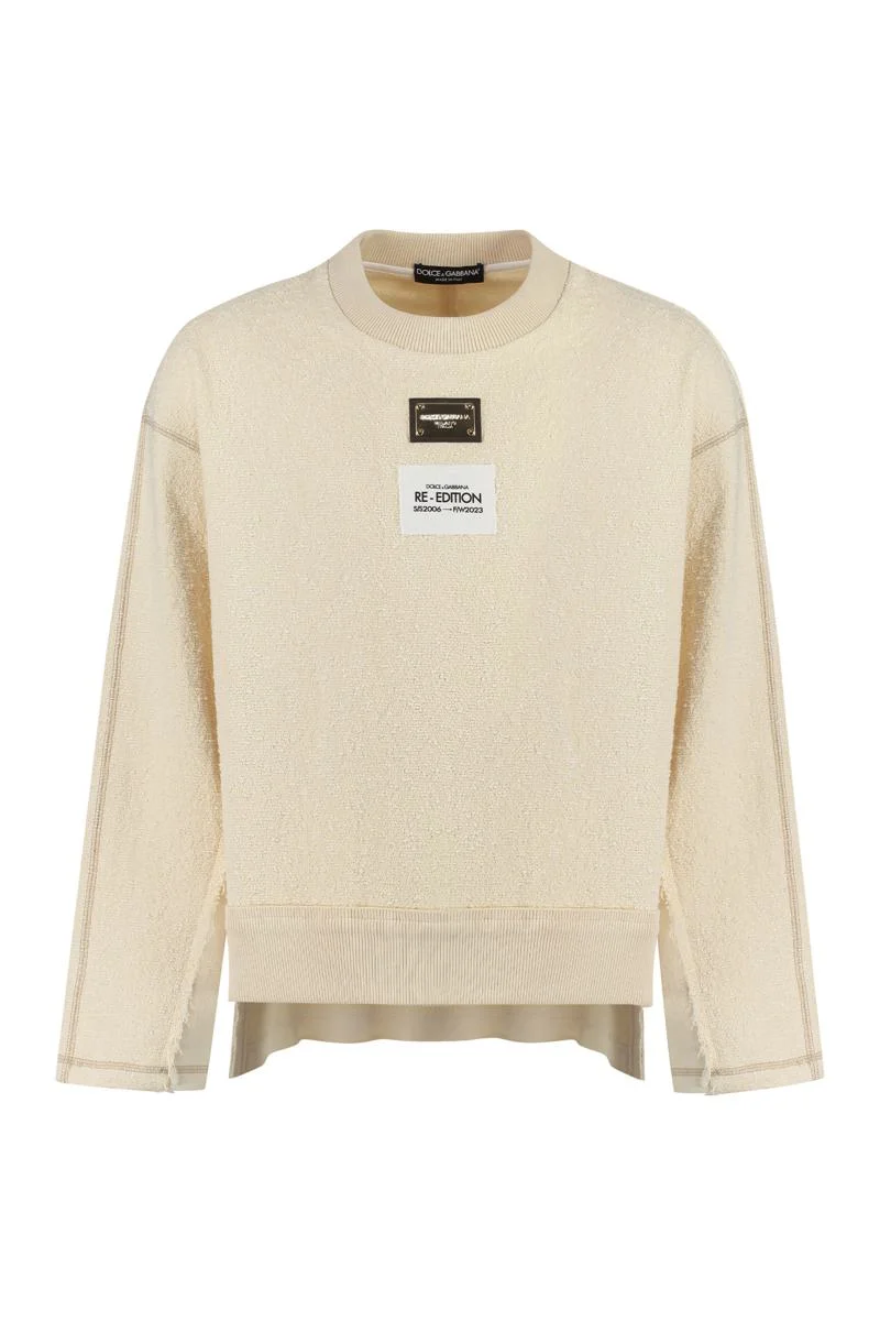 DOLCE & GABBANA LOGO DETAIL COTTON SWEATSHIRT - 1
