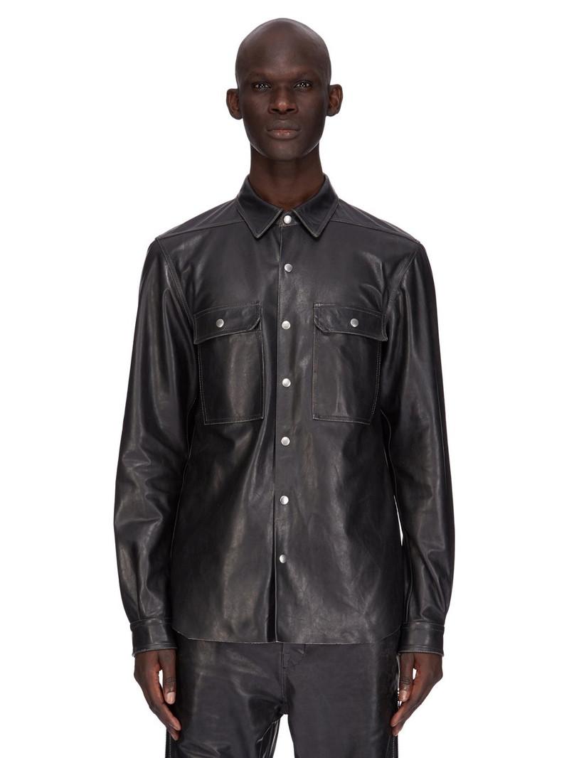 Black Hollywood Outershirt Leather Shirt 1